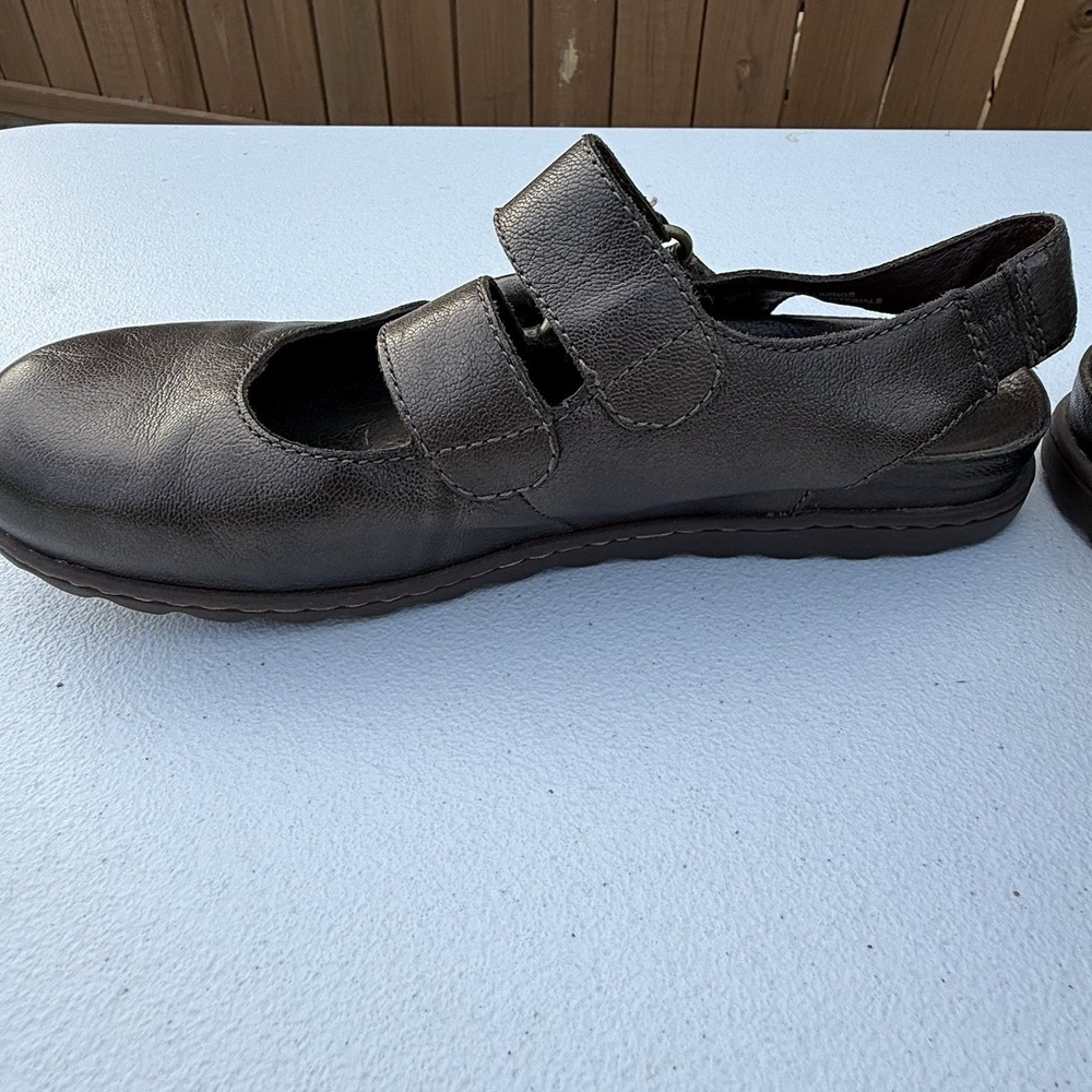 Women's BORN‎ Loafers Mules Brown Metallic Strappy Size 8 Mary Jane Heel less - Picture 10 of 12